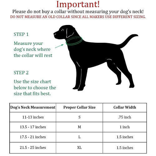 dog collar size dog collar size